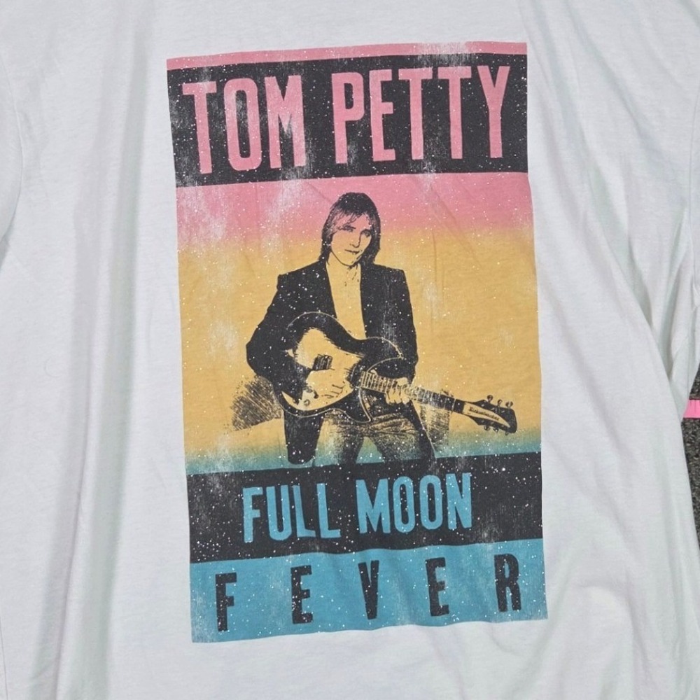 Hybrid Tom Petty Graphic Tee Womens XXL White Full Moon Fever Rock Band Shirt